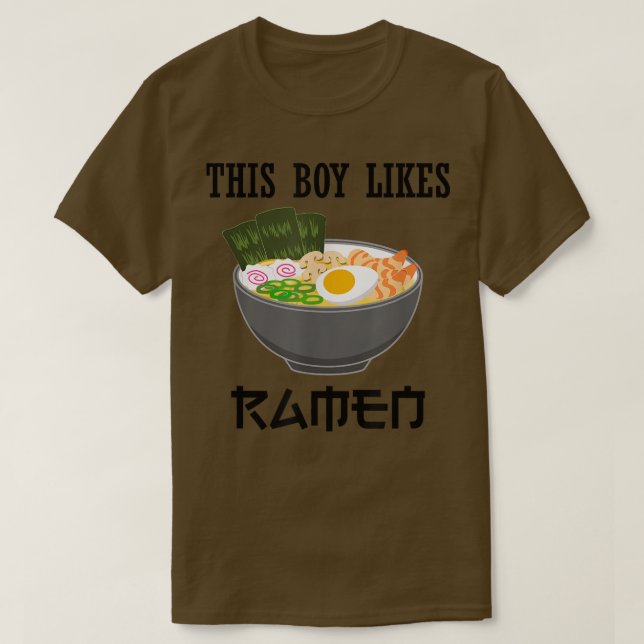 This Boy Likes Ramen Ironic Japanese Food Art  T Shirt (Design framsida)