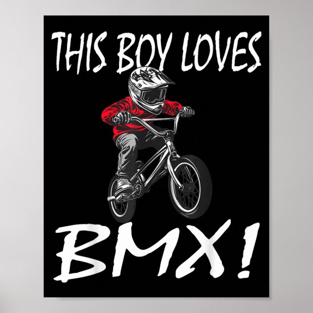 This Boy Loves Bmx, Kids Bmx  Poster (Framsidan)