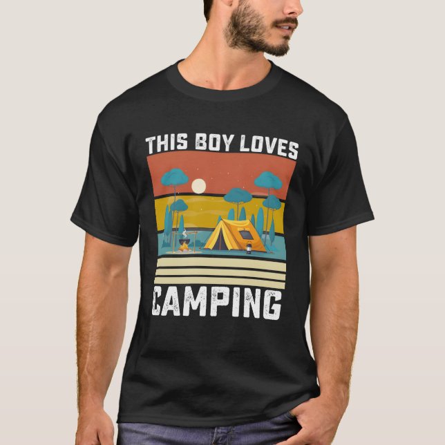 This Boy Loves Camping girl T Shirt (Framsida)