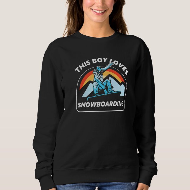 This Boy Loves Snowboarding Snowboard Lover Snowbo T Shirt (Framsida)