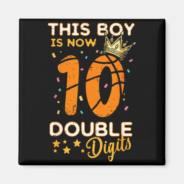 This Boy Now 10 Double Digits Crown 10th Birthday  Magnet (Framsidan)