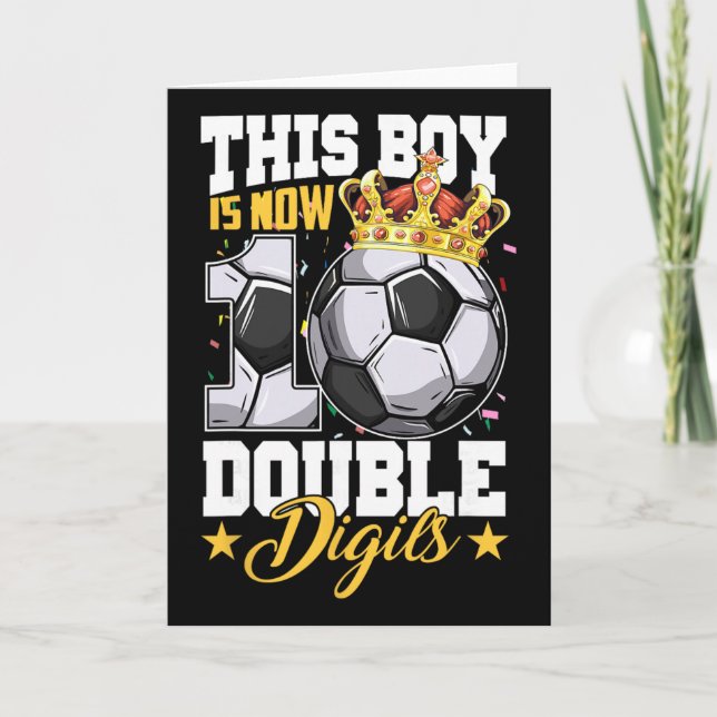 This Boy Now 10 Double Digits Soccer 10 Years Old  Kort (Framsida)