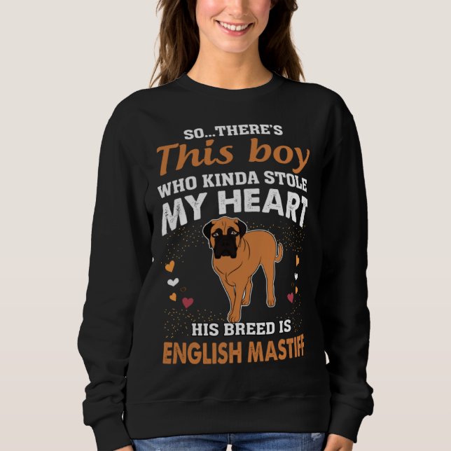 This Boy That Stole My Heart English Mastiff Mom T Shirt (Framsida)