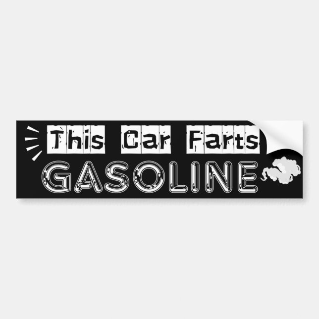 This Car Farts Gasoline Witty Joke Bildekal (Framsidan)