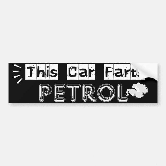 This Car Farts Petrol Witty Joke Bildekal (Framsidan)