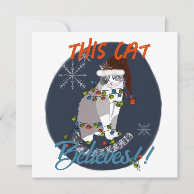 This Cat Believes Holiday Card Tack Kort (Framsida)