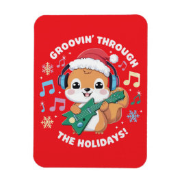 This charming graphic features a squirrel wearing magnet