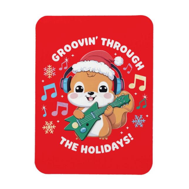 This charming graphic features a squirrel wearing  magnet (Vertikal)