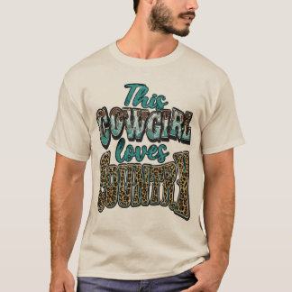 This Cowgirl Loves Country Western Leopard Print T Shirt