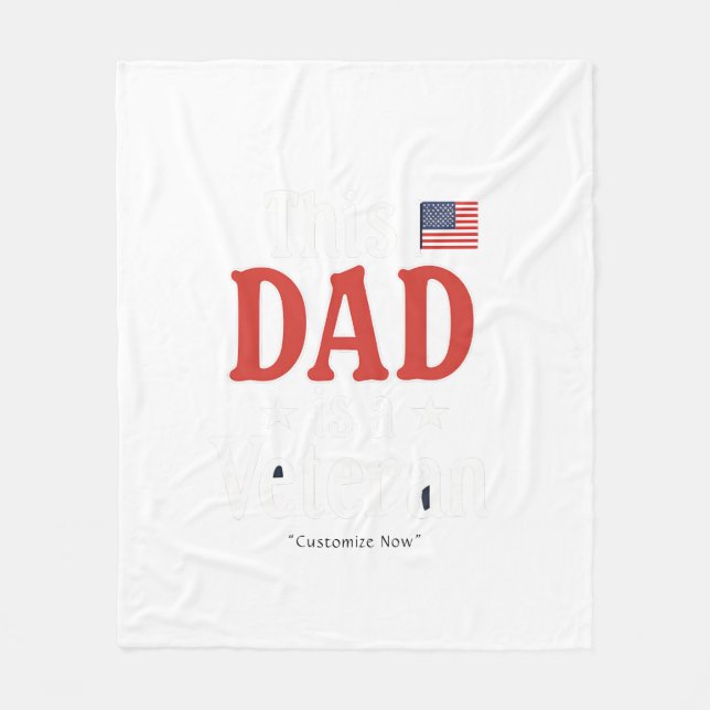 This Dad is a Veteran Blanket – Heartfelt Gift Fleecefilt (Framsidan)