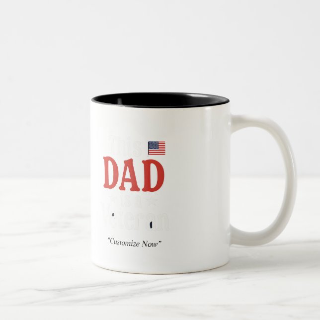This Dad Is a Veteran Mug – Patriotic Gift Två-Tonad Mugg (Höger)