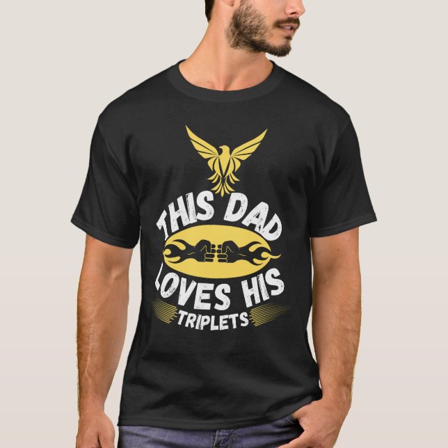 this dad loves his triplets, this dad loves  t shirt (Framsida)