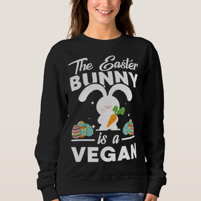 This Easter Bunny Is A Vegan Easter Eggs Cute Rabb T Shirt (Framsida)