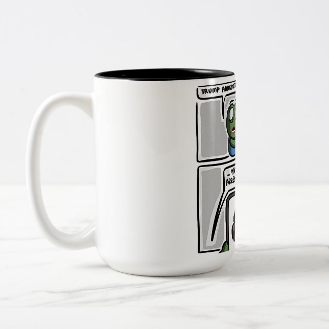 This funny comic-style meme design Mug Två-Tonad Mugg (Vänster)
