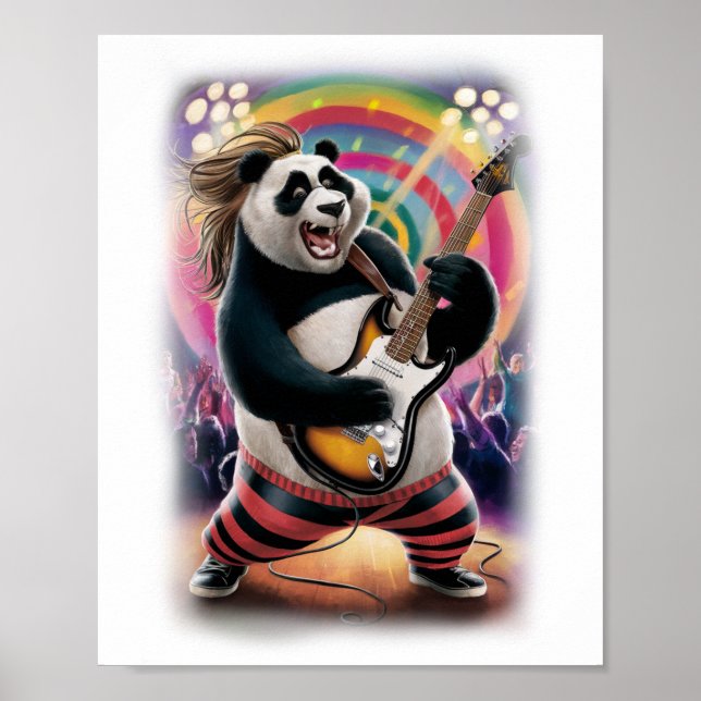 This Funny Panda is having Fun playing Rock on a Poster (Framsidan)