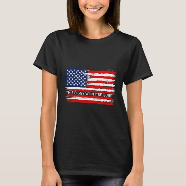 This Ggy Won't Be Quiet Funny Flag  T Shirt (Framsida)