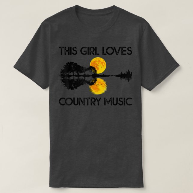 This Girl Loves Country Music Tshirt Guitar Lake S T Shirt (Design framsida)