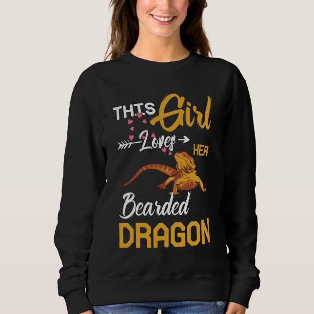 This Girl Loves Her Bearded Dragon Lizard T Shirt (Framsida)