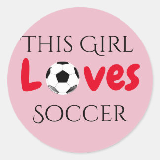 This Girl Loves Soccer - Soccer Ball Runt Klistermärke