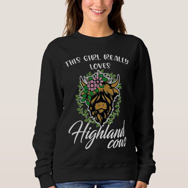 this girl really loves highland cows highland catt t shirt (Framsida)
