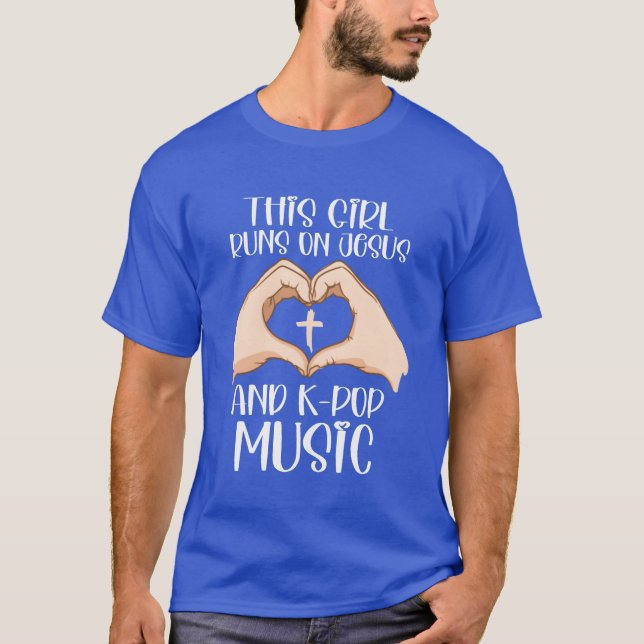 This Girl Runs On Jesus And KPop Music boy T Shirt (Framsida)