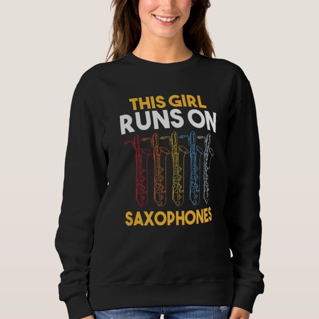 This Girl runs on Saxophones Premium T Shirt (Framsida)