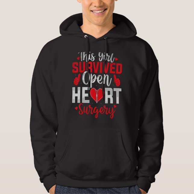This Girl Survived Open Heart Surgery Bypass Surge Hoodie (Framsida)