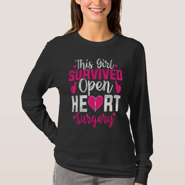 This Girl Survived Open Heart Surgery Bypass Surge T Shirt (Framsida)