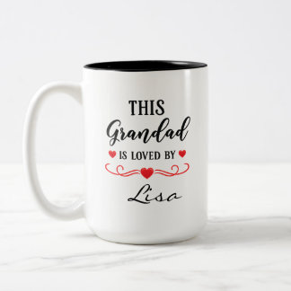 This Grandad Is Loved Personalised Mug Gift Granny Två-Tonad Mugg