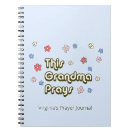 This Grandma Prays Retro Light Blue Prayer Journal Anteckningsbok