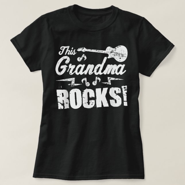 This Grandma Rocks  - Guitar Rock n Roll Funny Tee (Design framsida)