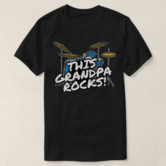 This Grandpa Rocks Drums Drummer Grandparents Day  T Shirt (Design framsida)