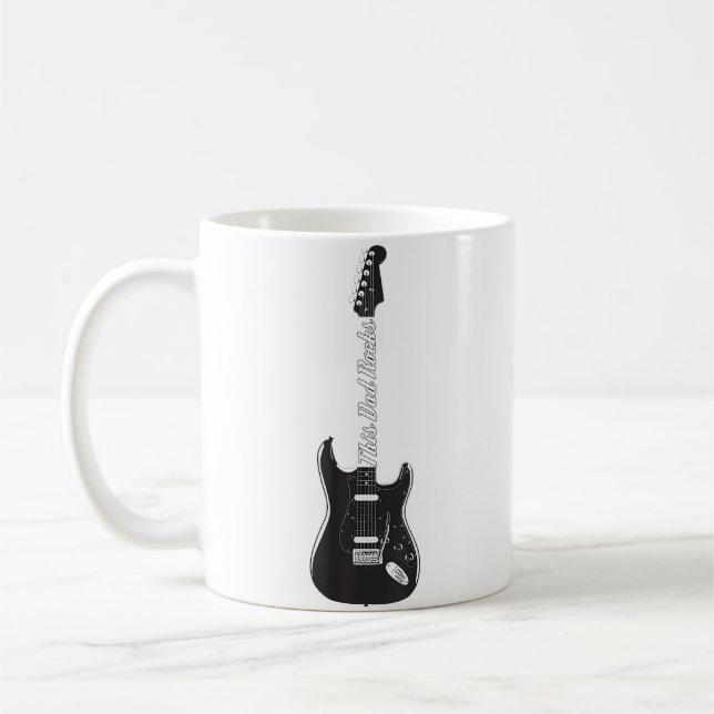 This Guitar Dad Rocks Music Fathers Day Gift Kaffemugg (Vänster)