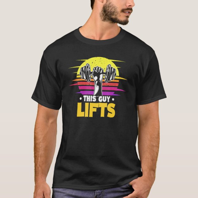 This Guy Lifts Retro Kettlebell Swing Apparel For  T Shirt (Framsida)