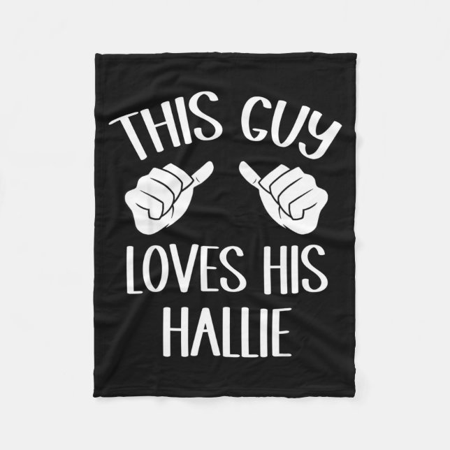 This Guy Loves His Hallie Valentine  Fleecefilt (Framsidan)