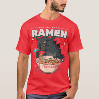 This Guy Loves Ramen - Funny Monster With Noodles  T Shirt