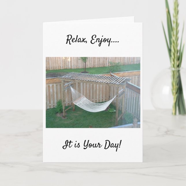 THIS HAMMOCK AWAITS ENJOY BIRTHDAY CARD KORT (Framsida)