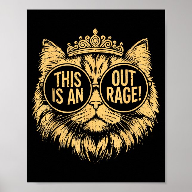 This Is An Outrage Cat Meme Funny Sarcastic Quote  Poster (Framsidan)