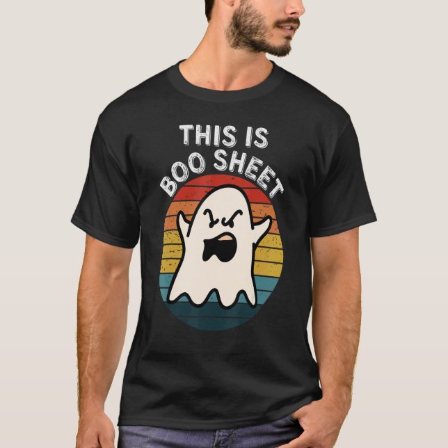 This Is Boo Sheet Ghost Retro Halloween Costume Me T Shirt (Framsida)