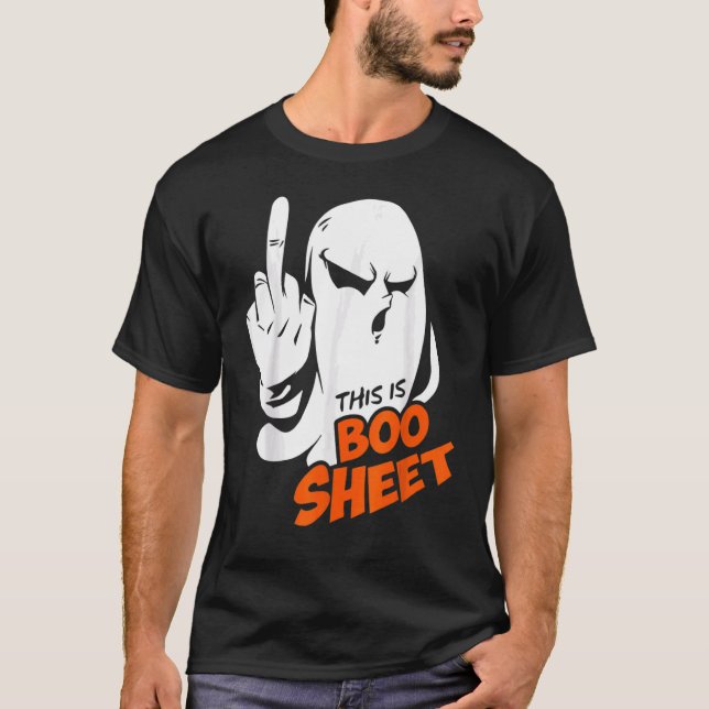 This Is Boo Sheet Ghost Retro Halloween Costume Me T Shirt (Framsida)