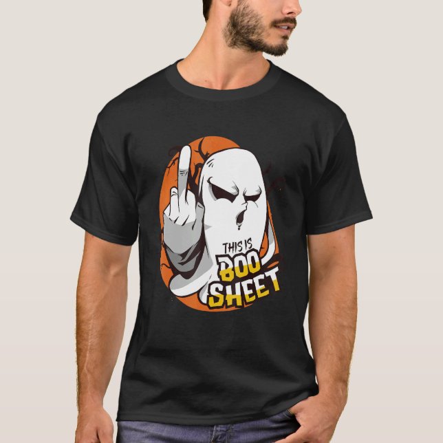 This Is Boo Sheet Ghost Retro Halloween Costume T Shirt (Framsida)