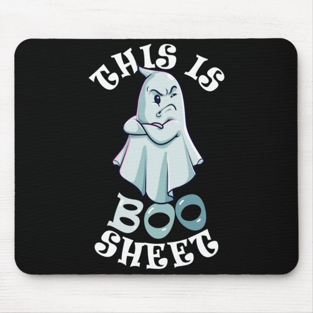 This Is Boo Sheet Ghost Retro Halloween Kostym Musmatta (Framsidan)