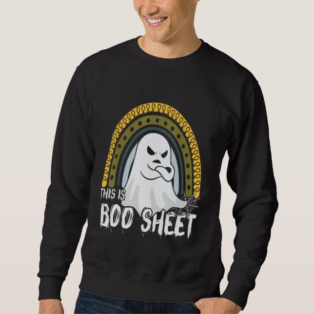 This is boo sheet happy halloween rainbow 2022 men lång ärmad tröja (Framsida)