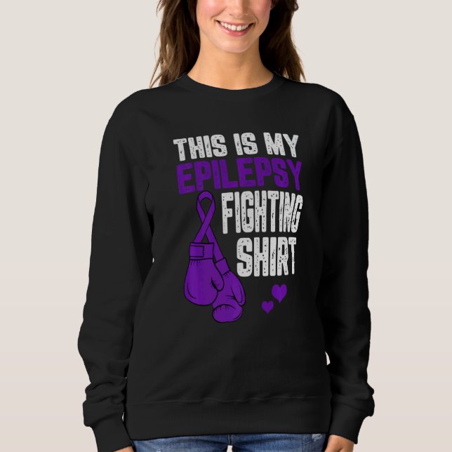 This Is Epilepsy Fighting  Boxing Gloves Purple Ri T Shirt (Framsida)