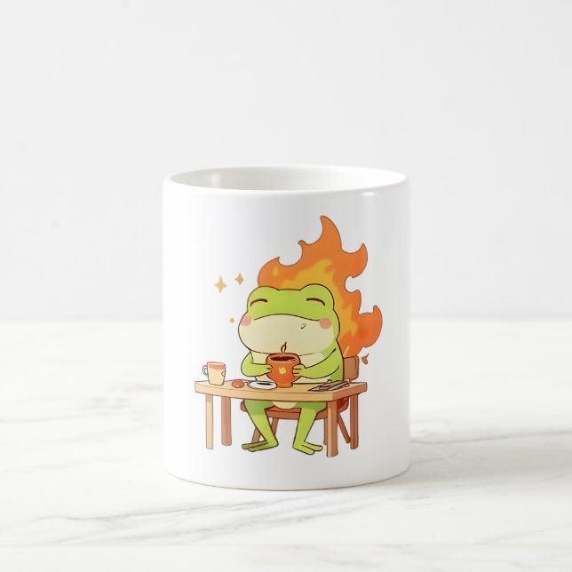 This Is Fine Groda Roligt Kawaii Design Kaffemugg (Center)