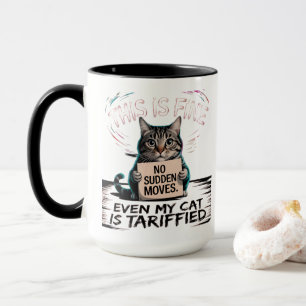 This Is Fine Katt – Semesternöje med en Twist 🎁🐾 Mugg