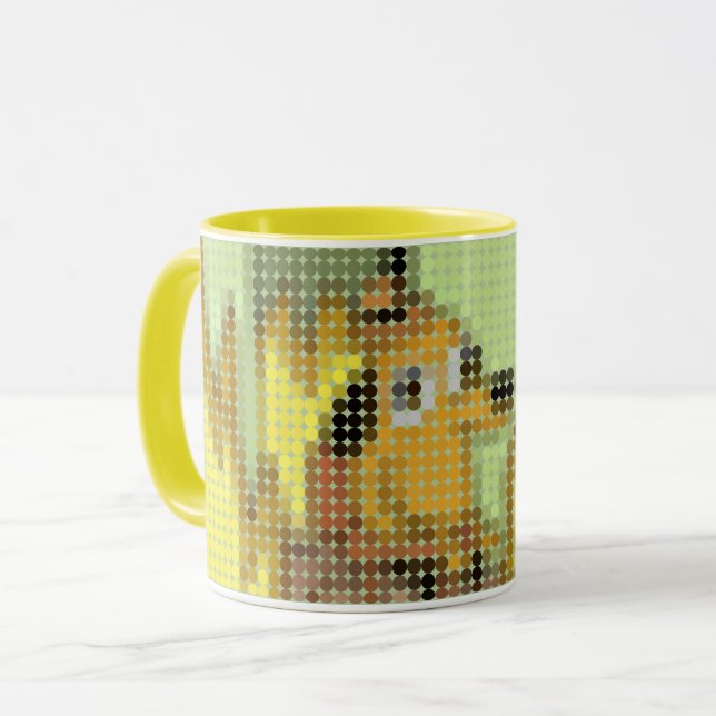"This is Fine" Meme Pixeldot Mugg (Framsida vänster)