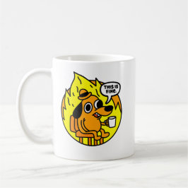 This Is Fine Roligt Meme Inspirerat Kaos Humor Des Kaffemugg