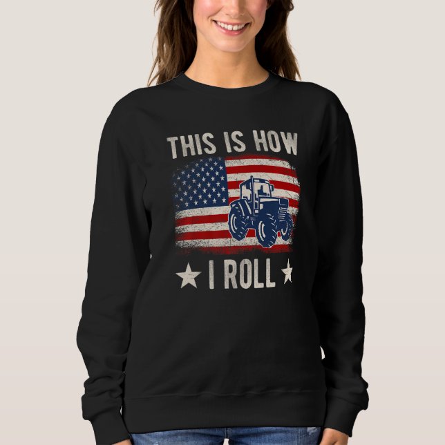This is How I Roll Distressed American USA Flag Fu T Shirt (Framsida)