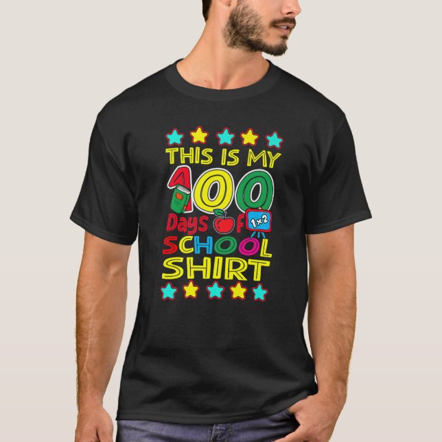 This Is My 100 Days of School  Teacher Student Chi T Shirt (Framsida)